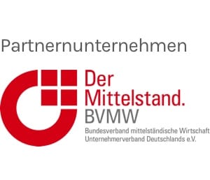 Partnerunternehmen Der Mittelstand BVMW Logo in grau und rot