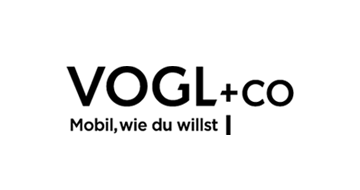 Vogl+Co Logo mit Schriftzug Mobil, wie du willst schwarz weiß